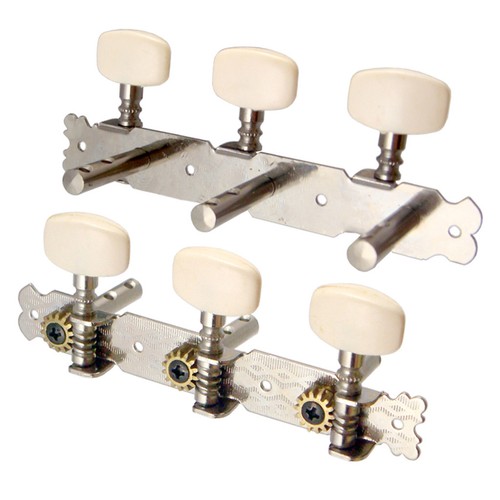 2 Pcs Acoustic Guitar String Tuning Pegs Machine Heads Tuners 3R+3L Chrome - Picture 6 of 7