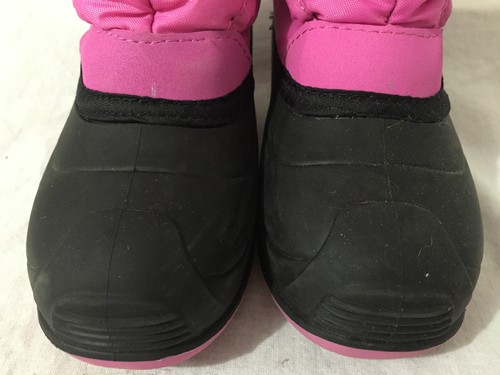 KAMIK Made in Canada Winter Snow Boots Fuchsia Faux Fur Lined Little Girls 10 - Picture 3 of 12