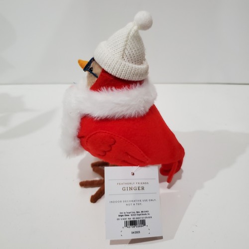 Target Wondershop 2023 Navidad Amigos Plumosos Navidad Pájaro con Regalo - Jengibre - Imagen 2 de 5
