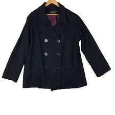 Kristen Blake Coat Navy Blue Wool Regular Fit Blazer Jacket Women Size Uk Xl