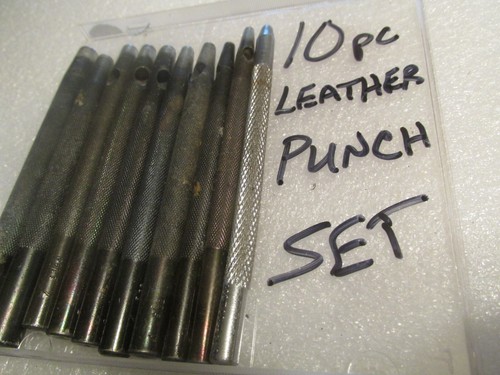 LEATHER CRAFT ROUND DRIVE HOLE PUNCHES 10 PIECES DURABLE DESIGN BUTTONHOLE 10 PC - Picture 13 of 24