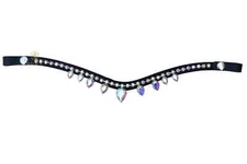 Beautiful Multi Stylish Color Clear Crystal Leather Bridle Durable Snap Browband