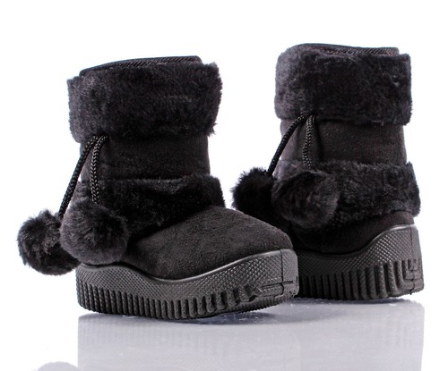 Cute Two Layer Style Faux Fur Booties Toddlers Kids Girls Winter Boots Shoes - Picture 3 of 33