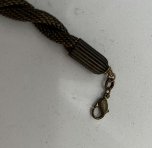 "Vintage Jan Michaels Ottone Verde Turchese E Grande Pietra Centrale 16"" - Foto 7 di 15