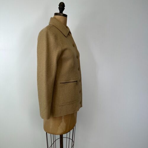 Talbots Jacket Women PP Petite Alpaca Wool Button Up Beige Pocket Coat Cruise + - Picture 5 of 14