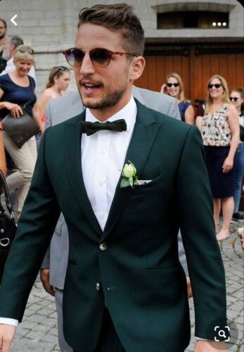 Para Hombres Novio Boda Traje Verde Calce Ajustado Traje Fiesta Ropa Cena Esmoquin Abrigo Pantalones - Imagen 2 de 7