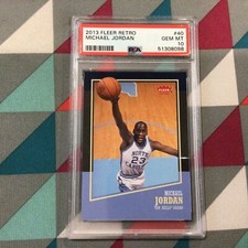 2013-14 Fleer Retro MICHAEL JORDAN #40 Tarheels Bulls PSA 10 Gem Mint = Low pop