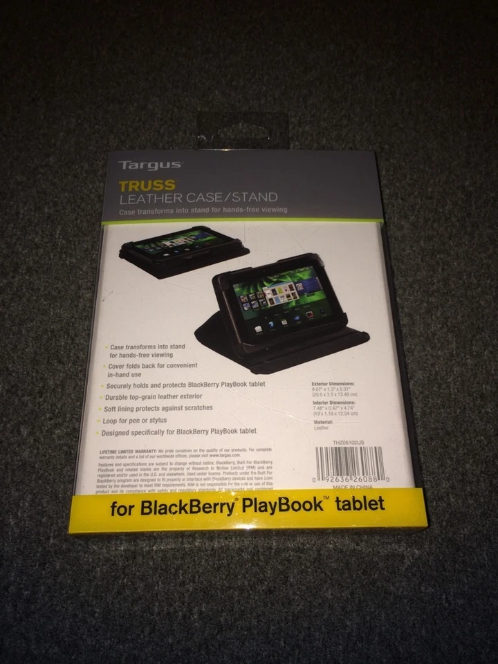 NEW Targus Truss Black LEATHER Folio Case Stand For Blackberry Playbook Tablet - Image 2 of 2