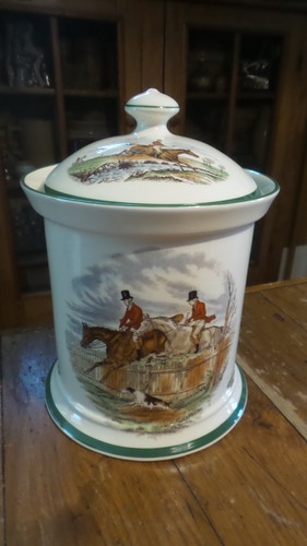 Vintage SPODE, THE HUNT, FIRST OVER Covered JAR,Biscuits,Cookies