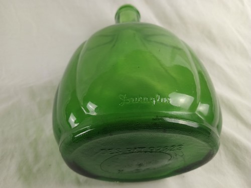 Seltene Vintage Duraglas grüne Glas Kühlschrank Trinkflasche ohne Deckel - Bild 5 von 7
