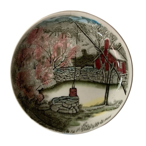 Vintage Johnson Brothers England Friendly Village Butter Plate The Well - Picture 1 of 6