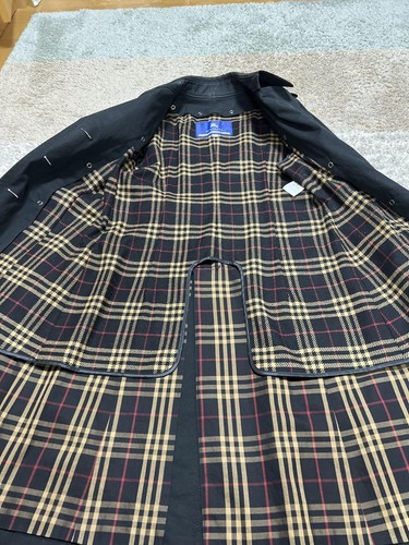 Burberry Blue Label Trench Coat Spring Coat Nova Check Black Size 40 - Imagen 22 de 24