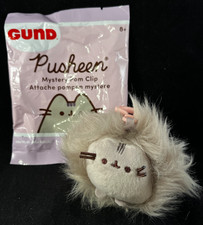 Pusheen - Mystery Pom Clip - Grey - Mini Plush Keychain - Gund