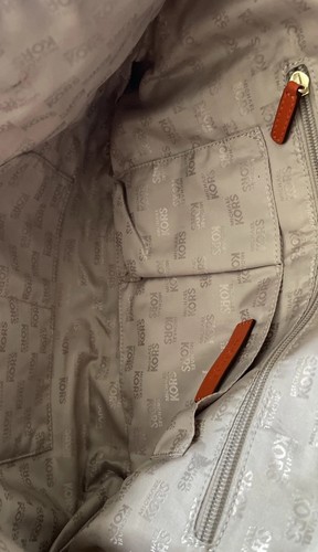 Vintage Michael Kors Signature Brown & Orange Leather Straped Shoulder bag Y2K - Picture 11 of 13
