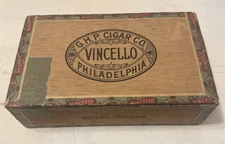 Vincello Cigar Box 1926 Tax Stamp After Dinner G.H.P. Cigar Co. Philadelphia Pa.