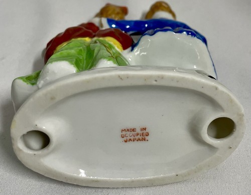 Made Handpaint Occupied Japan 5.5 in H Victorian French Court Man Woman Figurine - Picture 6 of 6