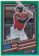 2026 Panini Prizm USA Baseball JACOB SEAMON #179 Green Prizm RC SP