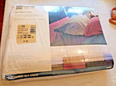 VTG JCP Home Collection Twin Fitted Sheet 230 Thread Count New! made in USA RARE