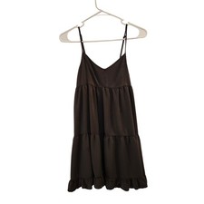 American Eagle Outfitters Ruffle Babydoll Flounce Slip Mini Dress Black Small