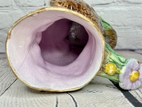 Beautiful Rare Antique 1880s English Thomas Forester Majolica Owl Jug LARGE 11in - Picture 11 of 13