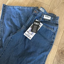 Rewash Jeans Juniors Size 9 29 Blue Denim Wide Leg Loose Baggy Grunge Skater NEW