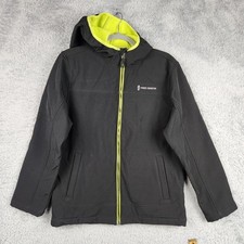 Free Country Jacket Boys 14-16 Black Fleece Lined Hooded Ski Winter Zip Pockets