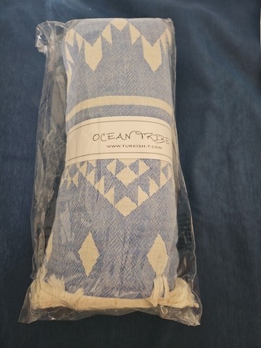 Turkish-T Beach Towel Ocean Tribe Blue NEW - Picture 1 of 5