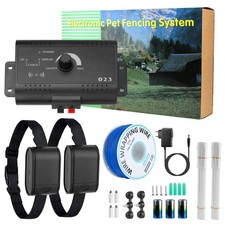 Wireless Dog Fence System   1.2 Acre Pet Containment System w/Waterproof Shoc...