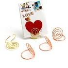 20 Pcs Stainless Steel Menu Holders Clips Stereo Circle Note Table