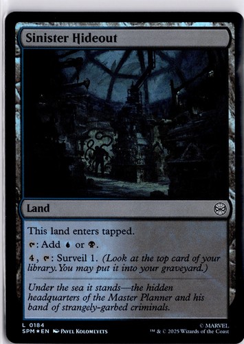 Magic The Gathering Sinister Hideout 0184 Foil Spider-Man Trading Card TCG - Foto 1 di 7