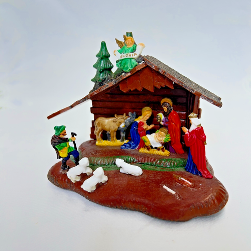 Rare Vintage Shiny Brite Nativity Scene #9409 - Max Eckardt & Sons MCM Christmas - Bild 1 von 4