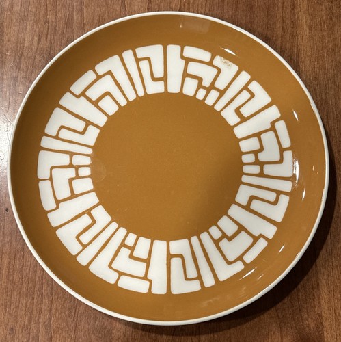 Harkerware Mosaic Mustard (1) 10 1/4” Dinner Plate Made In USA. • RARE • - Picture 15 of 18