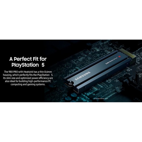 Samsung 980 PRO with Heatsink PCIe 4.0 NVMe SSD 1TB for PC/PS5 - MZ-V8P1T0CW - O - Afbeelding 11 van 12