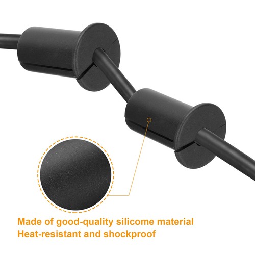 8Pcs Wall Grommets for Cables 1 Inch Cable with 8mm Hole, Silicone Black - Afbeelding 4 van 6