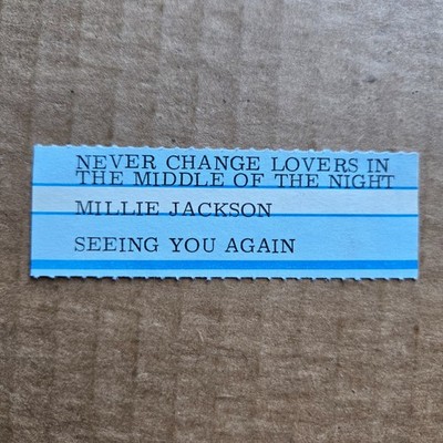 MILLIE JACKSON Never Change Lovers In The Middle JUKEBOX STRIP Record 45 rpm 7''