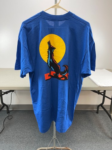 vtg Marlboro Wild West Collection Fruit of the Loom Blue T-Shirt XL Coyote Moon