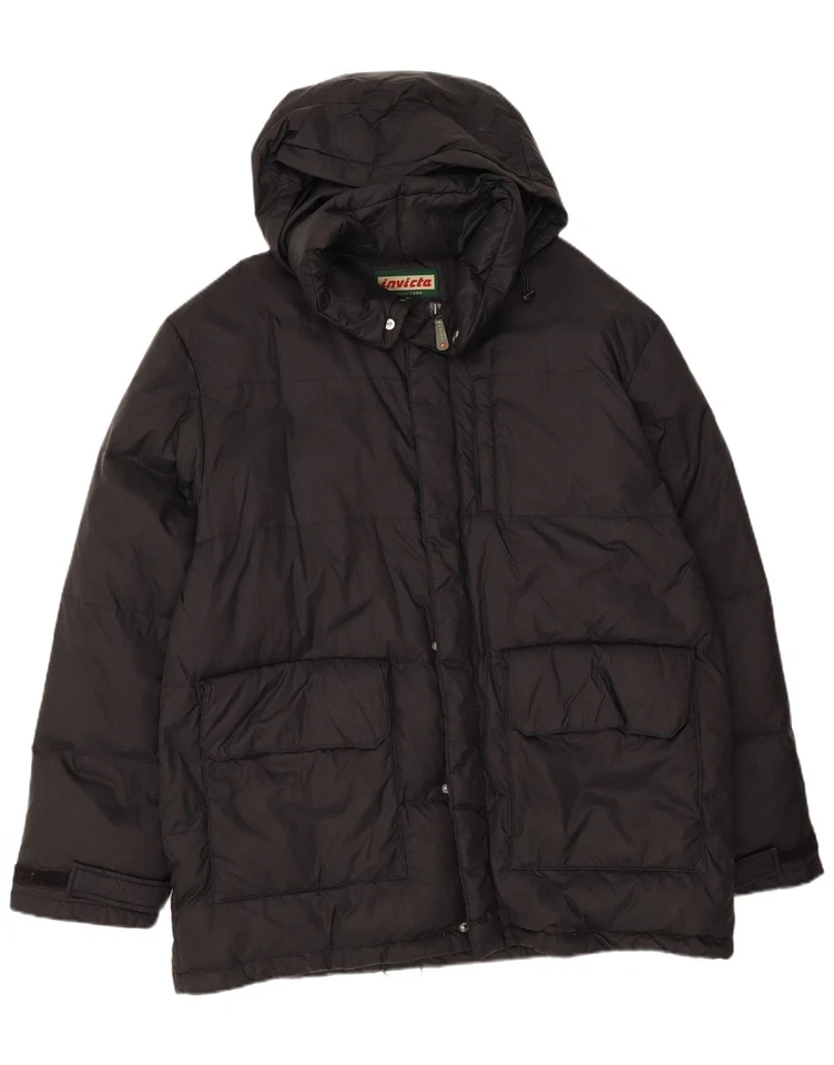 Chaqueta acolchada con capucha para hombre INVICTA UK 42 XL negra poliéster CJ12 Foto 3 de 4