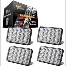 Partsam 4Pcs 4X6 Led Headlights Sealed Beam 6X4 H4651 H4666 H4656 Compatible