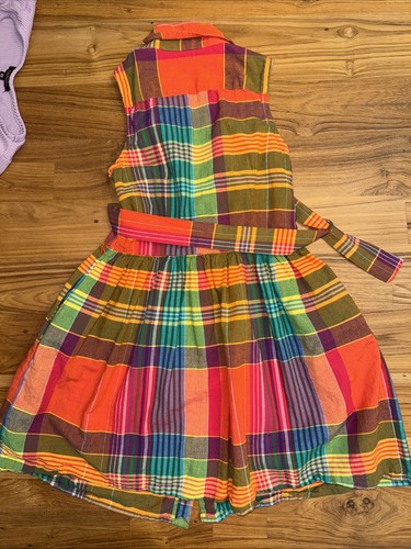 Girls Sleeveless Shirt Dress Size 7 Multi-color Plaid Polo Ralph Lauren - Picture 3 of 3