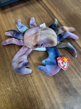 TY Beanie Baby Claude The Crab Vintage (1996) Soft Toy With Tags
