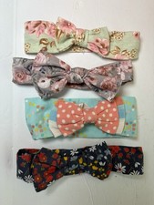 Baby Toddler Fabric Bow Headbands Lot of 4, Floral Print, Multicolor