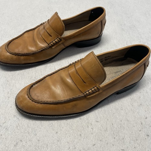 Banana Republic Men's Italian Leather Loafers Size 9.5 Yellowish Brown - Picture 8 of 10