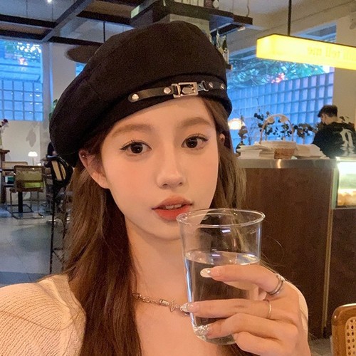 Metal Buckle Beret Breathable Octagonal Cap Adjustable Strap British Retro - Bild 5 von 15