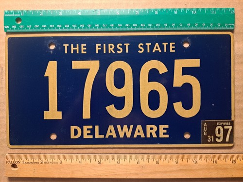 Plaque d'immatriculation, Delaware, 1997, passager, premier état, 17965