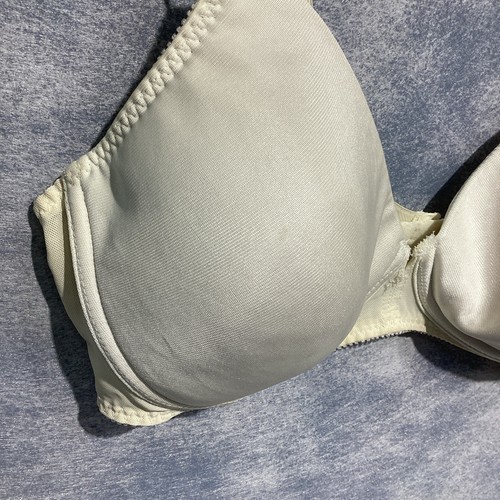 Vassarette Cotton Lined Bra 38C Ivory Knit Underwire Vintage Padded - Picture 6 of 12