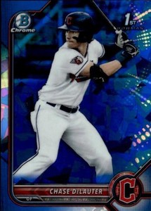 2022 Bowman Chrome Chase DeLauter #BDC-49 Sapphire Cleveland Guardians
