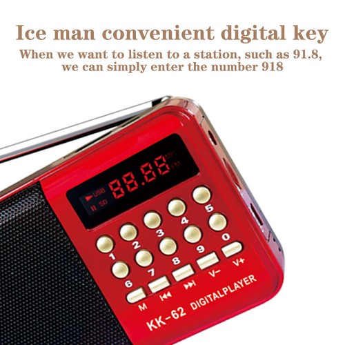Rechargeable Portable FM/AM Radio Digital LCD Screen Speaker MP3 Music Player UK - Picture 4 of 13