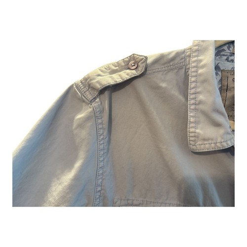 Guess Shirt Mens Large Short Sleeve Button Up Military Slim Fit - Picture 7 of 13