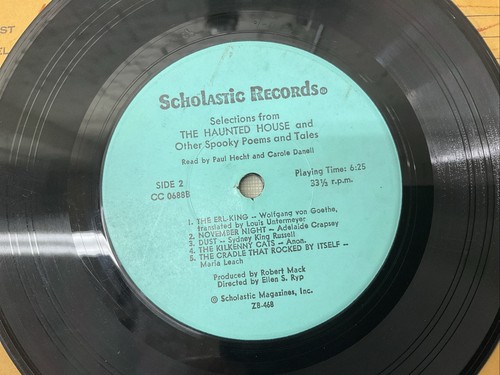 1970 Scholastic Records Haunted House & Other Spooky Poems & Tales 7" LP - Picture 3 of 7