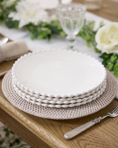 Ceramic Dinnerware Option in Sets of Four Side Plates Bowls Beaded Dinner Plates - Picture 2 of 10